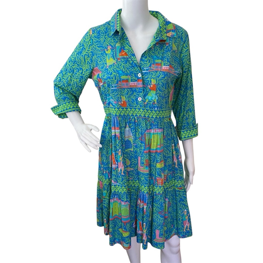 Gretchen Scott Green Colorful Dress Size Small NWOT I